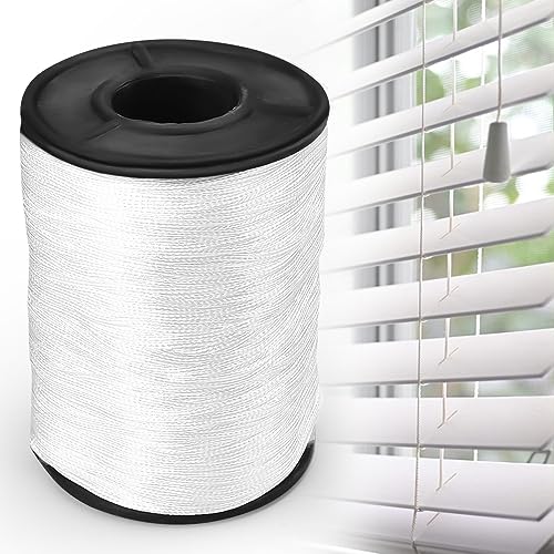 DTYGUIXE Cuerda de Persiana Blanca de 1 mm Rollo de Cordón para Estores de 150 Yardas Cuerda para Persianas Venecianas Universal Cordón para Ventilador de Techo Recambios para Estores de Cordón