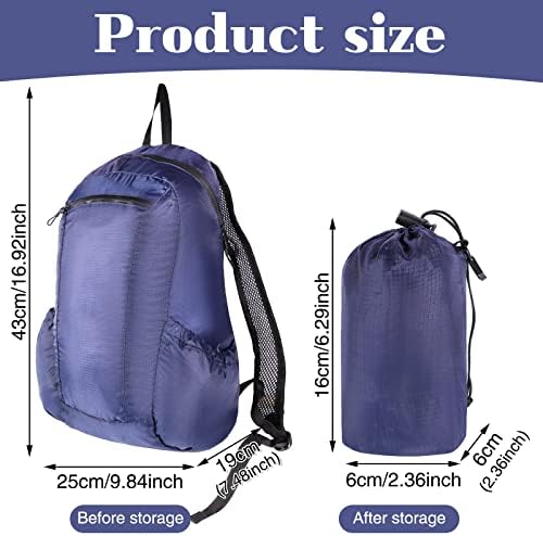 HuaJiao Ultra Lightweight Foldable Backpack,Water Resistant Rucksack Foldable Travel Daysack for Outdoor Sport Travelling Walking Hiking Camping Biking