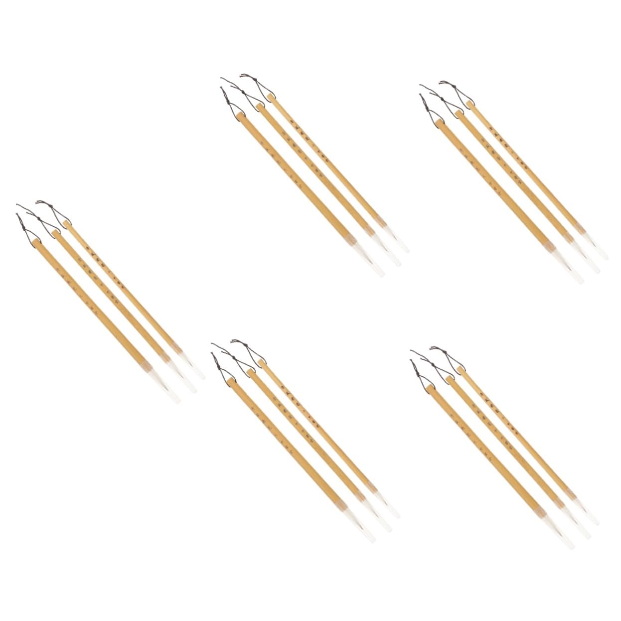 SHINEOFI 5 Set Pennello Calligrafico Calligrafia Calligraphy Penna Acquerello Brush Pen Spazzola Portatile Turbinio Perline Asse Pennello Da Pittura Pennello Cinese Lana Vergine 3 Pezzi * 5
