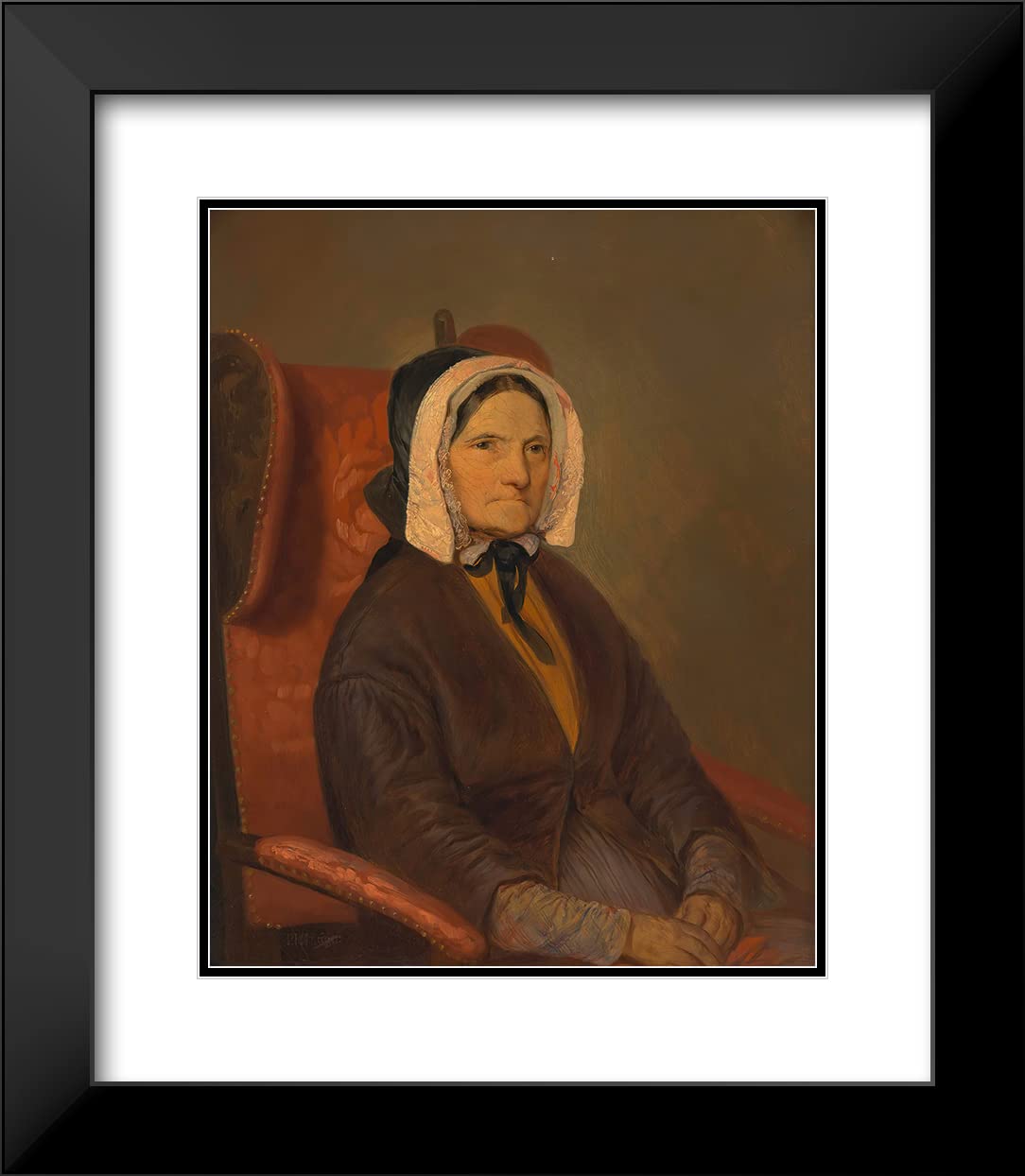 ArtDirect Peter Johann Nepomuk Geiger 15x18 Black Modern Frame and Double Matted Museum Art Print Titled - Antonia Geiger (Mother of The Artist) (Around 1840)