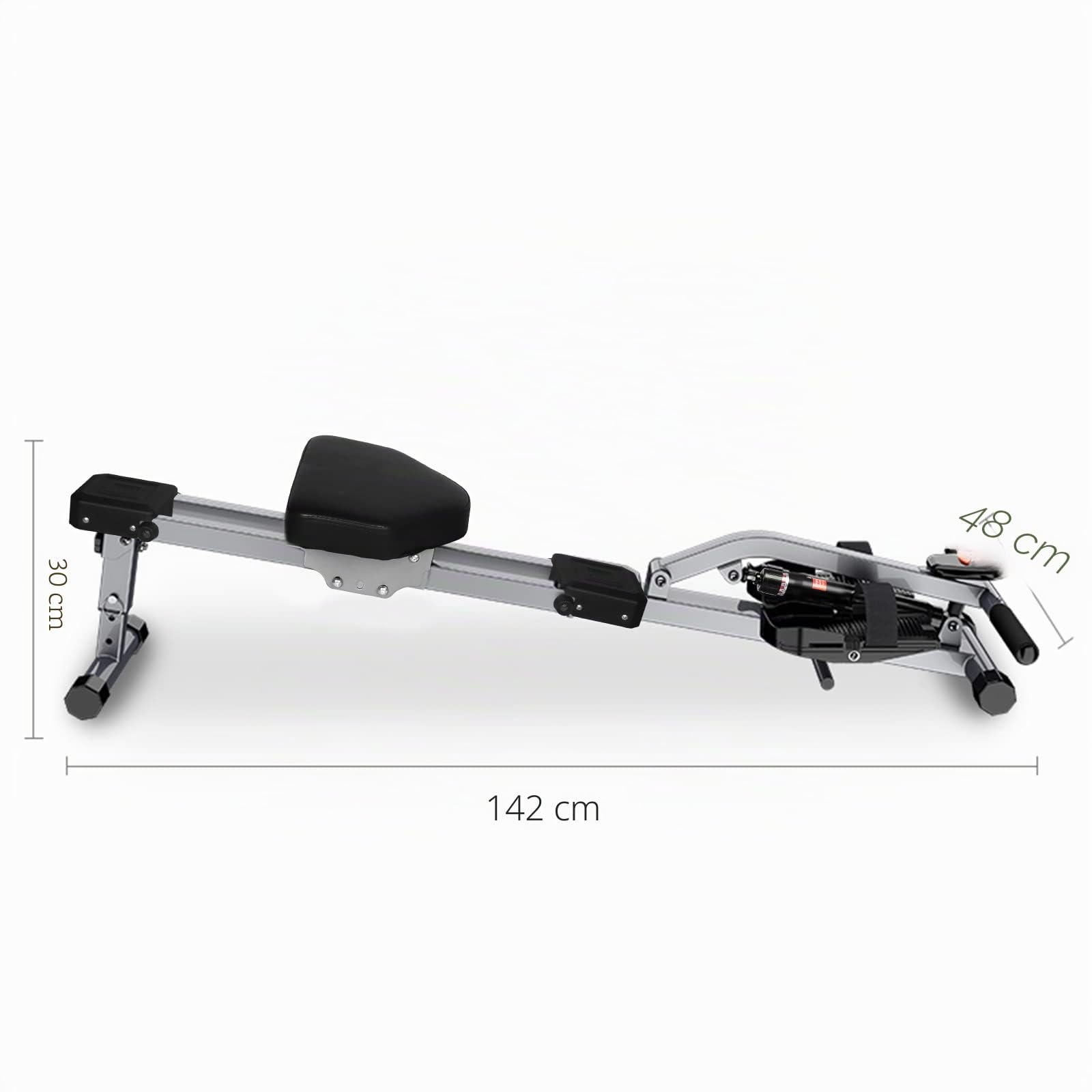 Rameur Pliable avec 12 Niveaux de Résistance - Appareil de Rameur Réglable pour la Maison - Charge Max : 120 kg - Écran LCD pour Fitness