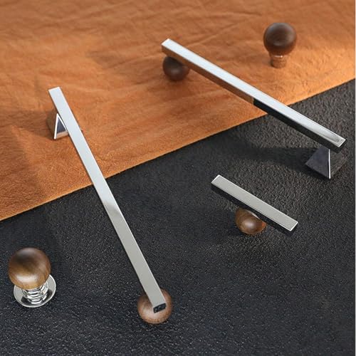Poignées d'armoire en laiton poignée à double trou ergonomique 210mm - 4