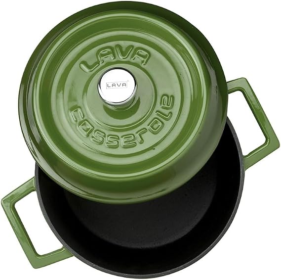 Lava Metal Casting Round Cookware, 20cm, Green