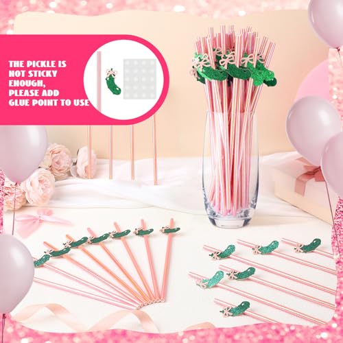 Bokon 50 pitillos fiesta despedida boda rosa y verde miniatura 4