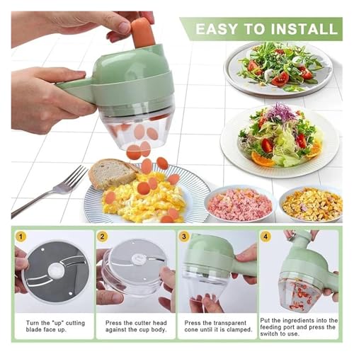 Set 4 en 1 Cortador de Verduras con Ajo y Triturador miniatura 4