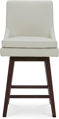 Miniatura 2 de CHITA Taburete de bar giratorio de altura de mostrador, taburete de bar tapizado, altura del asiento de 26.8 pulgadas de alto, piel sintética en