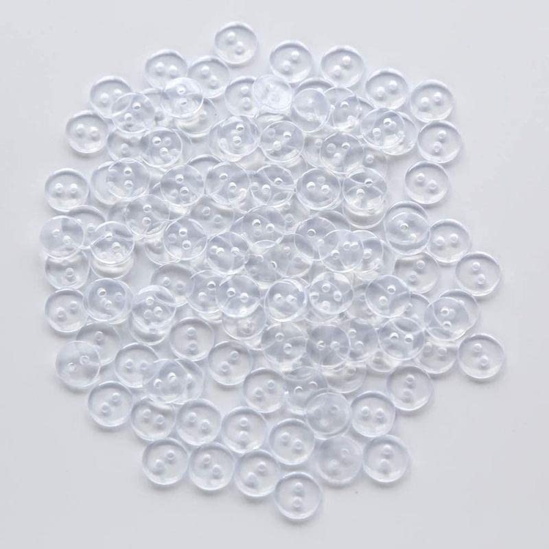 50 Bottoni Trasparenti Da 15 Mm - Per Cucito, Artigianato, Poliestere, Reversibili - Foto 3