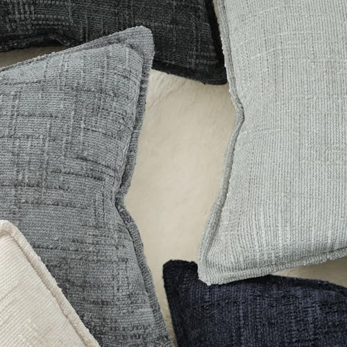Madizz Decorative Chenille Cushion Covers 45x45 cm Dark Grey Pack of 2 Throw Pillows for Couch Sofa Boho Accent Pillow Cases for Bed Cushion for Bedroom Living Room Modern Home Decor - Cosy Home Interiors Madizz Decorative Chenille Cushion Covers 45x45 cm Dark Grey Pack of 2 Throw Pillows for Couch Sofa Boho Accent Pillow Cases for Bed Cushion for Bedroom Living Room Modern Home Decor - Image 5