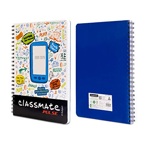 Image of Classmate Soft Cover 6 Subject Spiral Binding Selfie Notebook, Single Line, 250 Pages