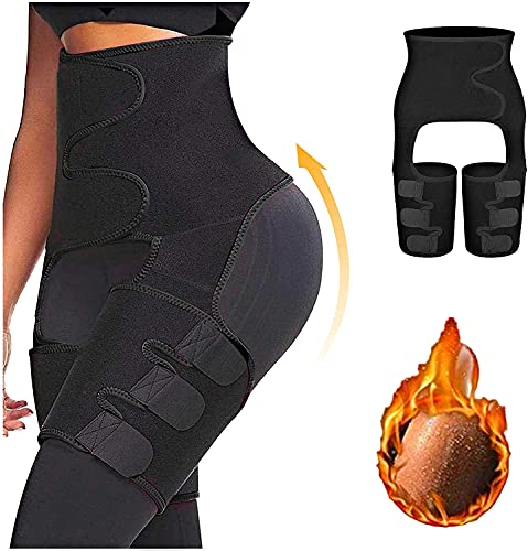 YWYJOSOF Waist Trainer for Women, 3 in 1 Waist Thigh Trimmer and Weight Loss Butt Lifter Shaper for Workout,Training Fitness Shapewear Body Shaper Belt for Weight Loss Thigh Trimmers Blackâ€¦