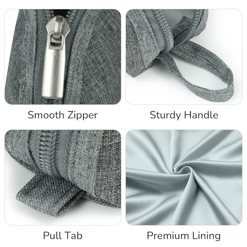 Image of Gloppie Pencil Pouch - Practical Pencil Case, Aesthetic Simple Pencil Bag, Small Pen Holder, Back to School Supplies for Girls Boys, Grey