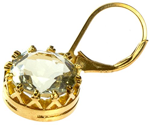 Boucles d'oreilles couronne quartz citron, le cadeau parfait