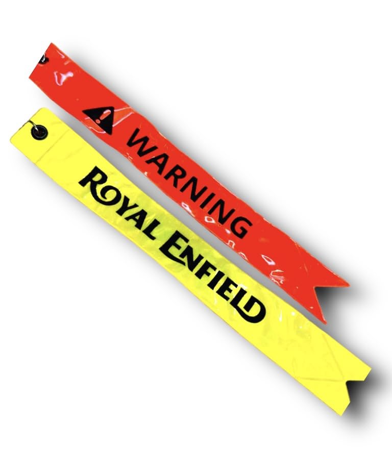 Image of Safety Tag /Warning tag Fluorescent Reflector in Night Glow Like LED Light Fashion Modification Hanging Tie Ribbon RE Enfield Keychain Keyring