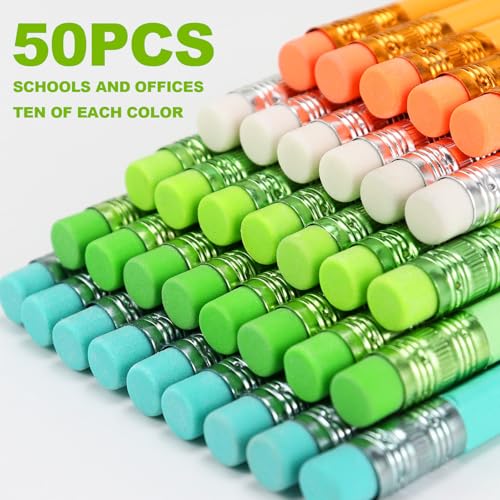 Buqoo Kit 50 lápices madera para dibujo y esbozo con borradores miniatura 3