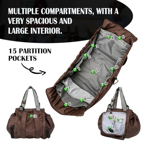 Image of Multifunctional Travel Organizer Bag for Ladies - Doubles as a Stylish Backpack, Crossbody and Shoulder Bag, Boasts Great Storage Capacity (Dark Brown)