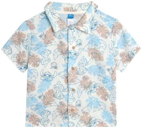 Image of Disney Baby Boys Short Set - Winnie the Pooh, Mickey Mouse, Lilo & Stitch Button Down Short Set for Infants (12M-24M)