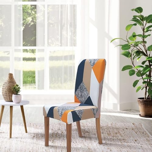 Image of P-PLUS INTERNATIONAL Chair Cover Set of 2 for Office, Dining, Wing Seat - Back and Seat Covers