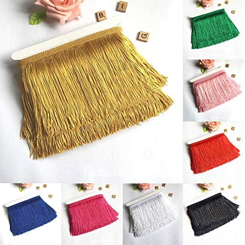 Yalulu 10 Meters 10 Wide Lace Fringe Trim Tassel Fringe Trimming for DIY Latin Dress Stage Clothes Accessories Lace Ribbon (White) - Image 4