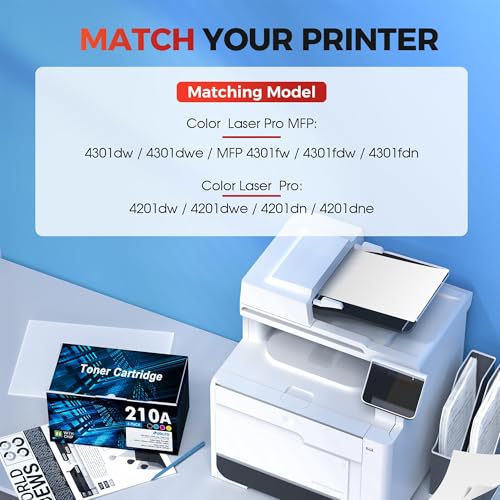 Image of 210A Toner Cartridges Black - Replacement for HP 210A Toner Cartridges HP 210A 210X Work with HP Color Laser Pro MFP 4301fdw 4301fdn Pro 4201dn 4201dw, 2 Pack W2100A 210A Black Ink