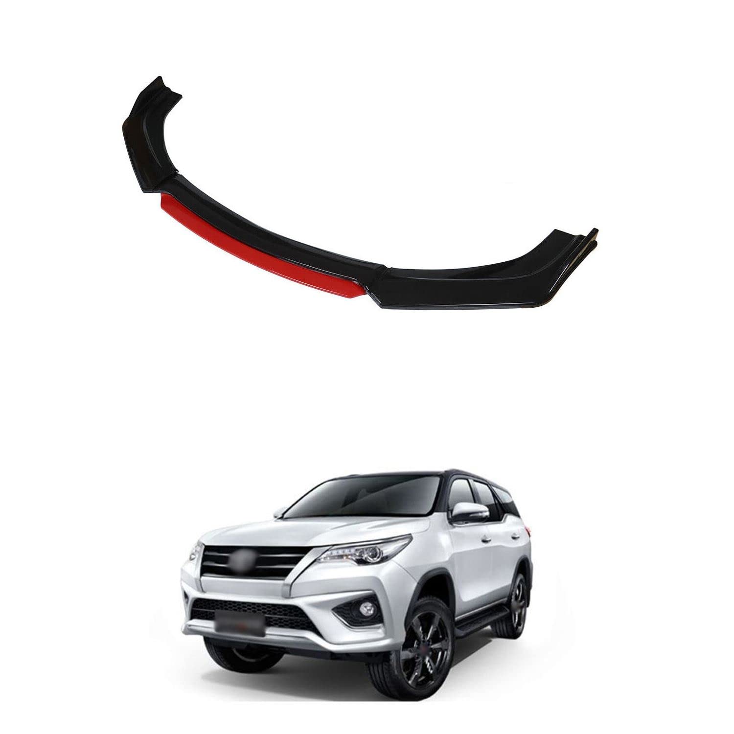 XZRTZ Universal Front Bumper Lip Kit, Car Front Bumper Spoiler Splitter Body Kit Side Skirt Front Bumper Protector Guard Scratch-Resistant fits Compatible with Fortuner