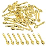 Tupalizy 100PCS Tiny Spoon Charms Tableware Kitchen Cooking Utensils Charms Pendants for Bracelets Jewelry Making Necklaces Earrings Key Chains Crafts Christmas Halloween Party Decors (Gold)