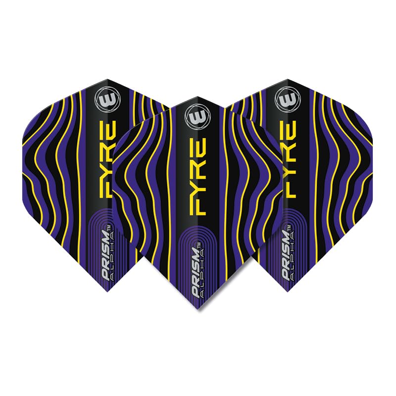 WINMAU Prism Alpha Fyre Black, Blue & Yellow Dart Flights - 10 sets per pack (30 dart flights in total), Standard - Image 4