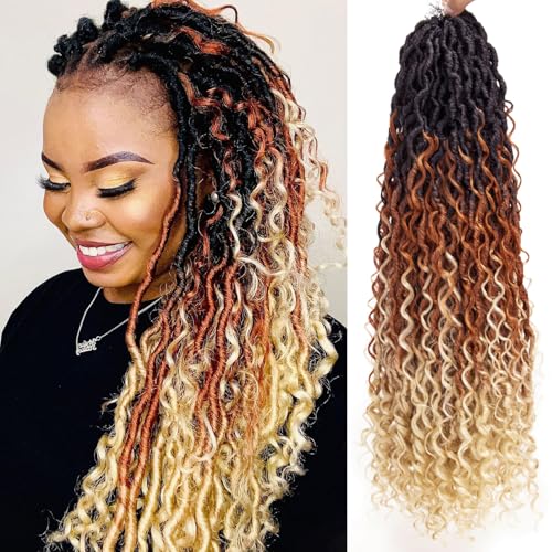 Goddess Locs Crochet Hair 8Packs Faux Locs(1B/30/613, 22inch(Pack of 8))