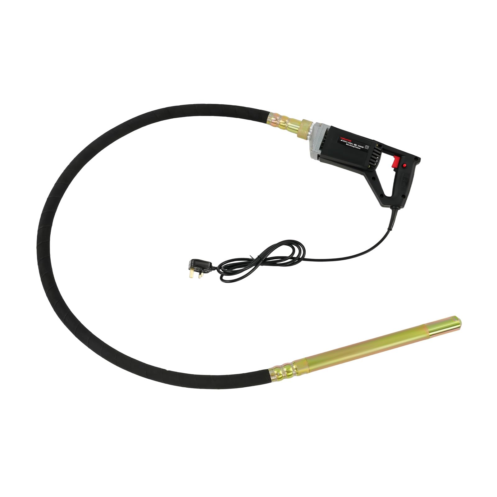 Hanmorfarbi 1500W Concrete Vibrator, Handheld Electric Concret Tool with 2m Shaft 4200RPM Pure Copper Motor, Concrete Vibrating Tool for Construction Highway Bridge Fence Pouring