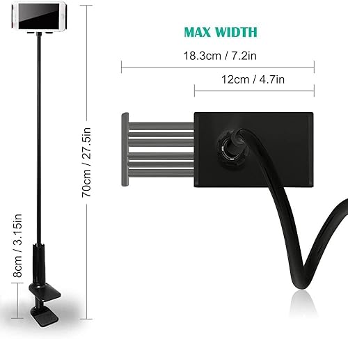 Miniatura 3 de Soporte para tablet de cuello de cisne, soporte universal flexible de 360, soporte para brazo perezoso, soporte de abrazadera para iPad miniAir,