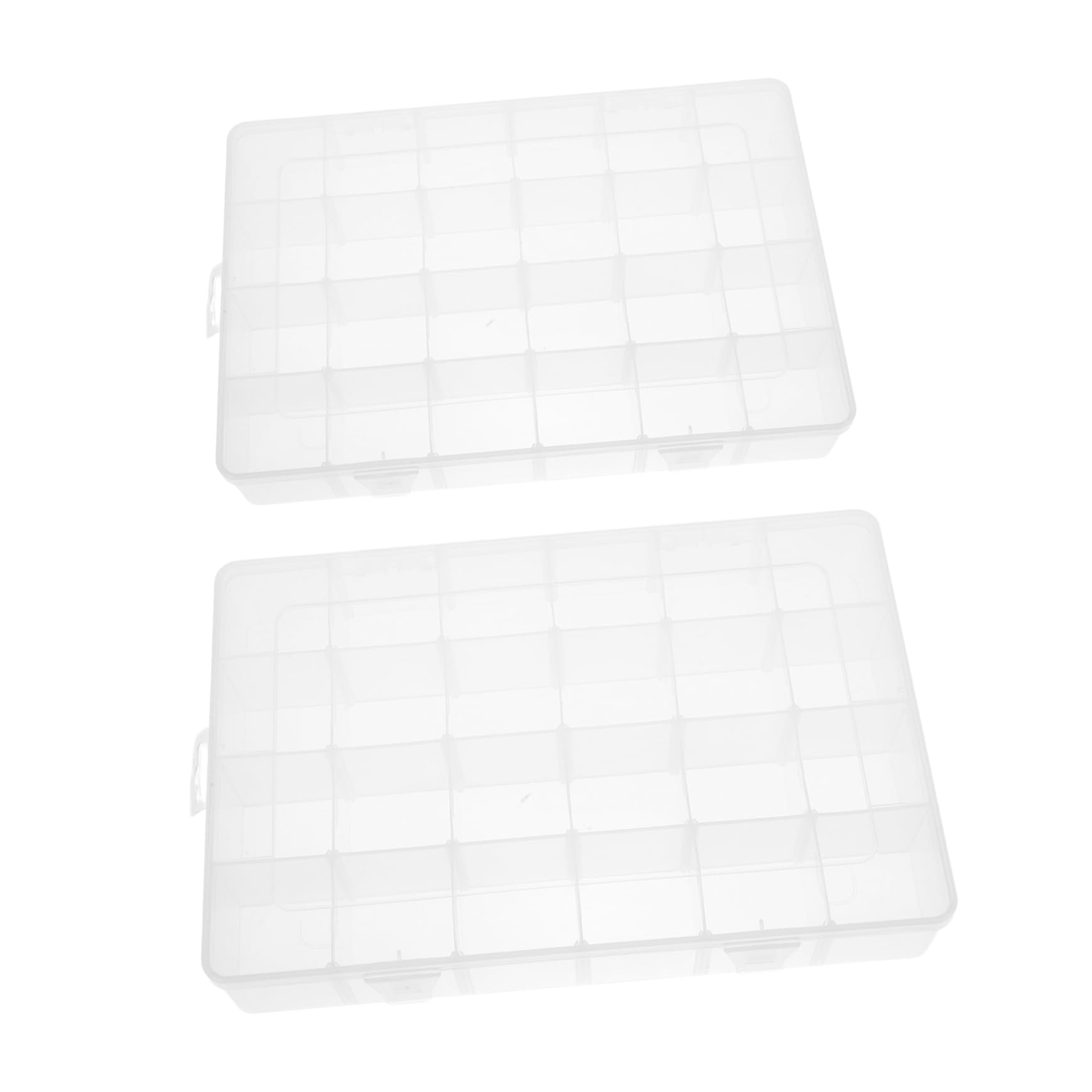 2 Pezzi Scatola Organizer Trasparente con Scomparti Rimovibili Contenitore per Piccoli Portaoggetti per Gioielli e Articoli Vari per Scuola