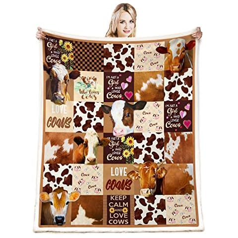Cow Print Blanket Cow Decor Bedding Throw Blanket Gifts for Girl Women Christmas Birthday Valentine's Day Soft Cute Farm Animal Cow Blanket Gifts ? (60"x80",cow5) Cover