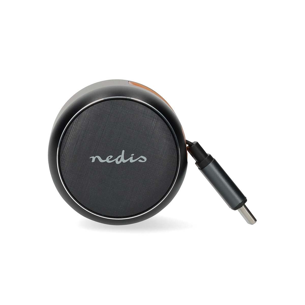 Nedis Ładowarka samochodowa 60 W z wysuwanym kablem USB-C, PD3.0 USB-C i USB-A ładowarka z zasilaniem 30 W, automatyczny wybór napięcia i PPS, 12 V lub 24 V - ciemnoszara