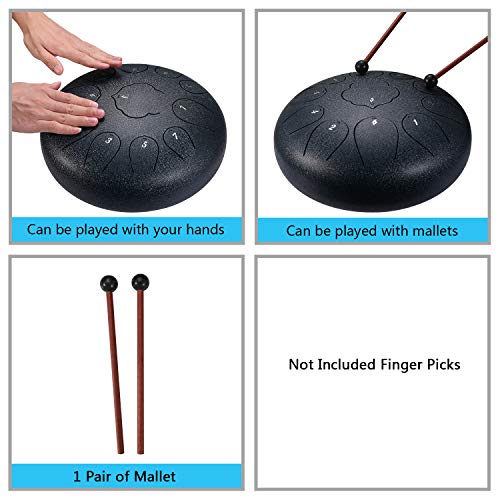 Topnaca Stalen Tongtrommel 11 Nota's 12 Inches, Tanktrommel C Key Percussie Instrument met Drum Mallets, Draagtas… - Image 5