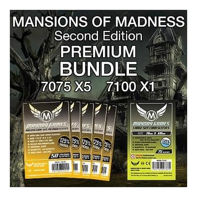 mansions of madness 2nd edition card sleeves Mayday Games Game Accessory- Standard Sleeve Bundle Toys & Games Thicker card sleeves are nice but getting the cards back in the box and handling hugely overstacked decks is a big issue on games over 100 cards Folded Space Insert for Mansions