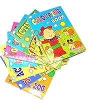 Sixstore 8 X A6 Mini Colouring Books for Kids Party Bags Fillers Toys, Entertaining Travel Activities and Party Favours (Farm)
