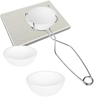 YIEPET 5-Piece Quartz Melting Crucible Set with Tongs & Honeycomb Soldering Board for Gold Silver Copper Melting Up to 2500°F