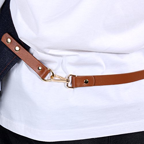 Grembiule in Denim Moda Grembiule in Pelle Scura