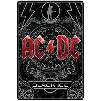 Amazon Com Binnazhenzhi Metal Tin Sign Ac Dc Black Ice Cocktail Decor Bar Pub Home Vintage Retro Poster 12x8inch Posters Prints