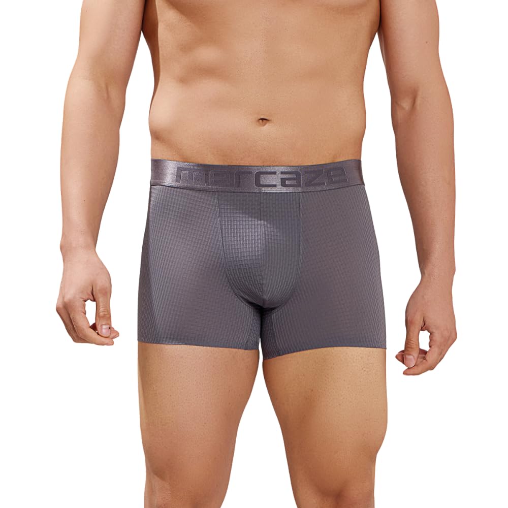 mercaze Men's Underwear Trunk - Premium Fit-Textured Jacquard Micro Fibre Nylon Spandex Innerwear for Men, M115- Ultra Soft, Comfort Fit, 4 Way Flex, Quick Dry, Breathable Fabric - Dark Grey, Medium-picture-43