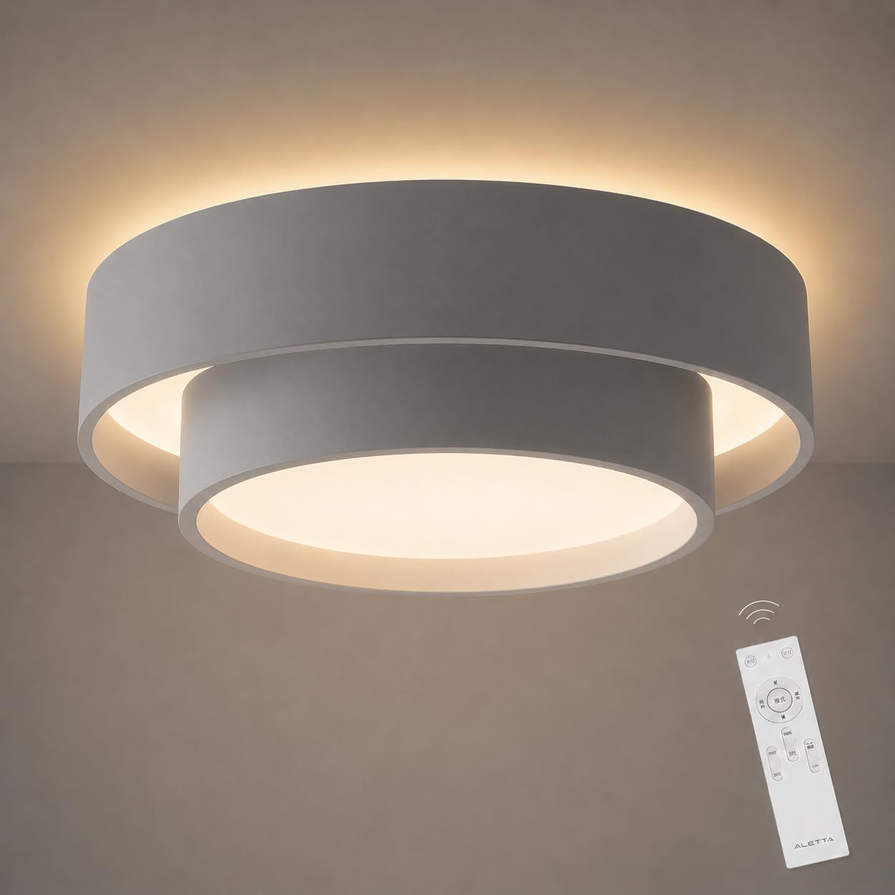 Amazon.co.jp : 北欧風 シーリングライト LED 8畳 30W 間接照明 調光