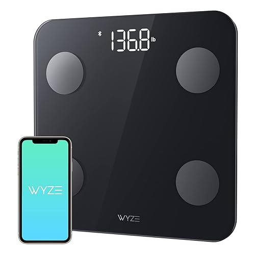 Wyze - Báscula inteligente para peso corporal báscula digital de baño para grasa corporal IMC y músculos pérdida de peso analizador de composición Wyze - Báscula inteligente para peso corporal báscula digital de baño para grasa corporal IMC y músculos pérdida de peso analizador de composición