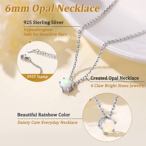 Suplight 925 Sterling Silver 6 Prong Solitaire Earrings Dainty October Birthstone Earrings For Women Teen Girls #TOP4