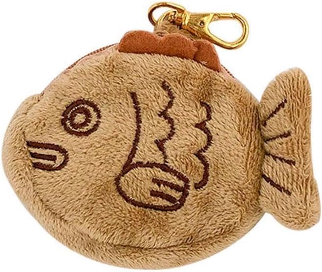1Pc Brown Cute Plush Coin Purse Keychain, Mini Wrist Purse Bag, Japanese Creative Adjustable Soft Coin Pendant With Zipper Plush Pouch for Girl Women's Coin Purses and Pouches