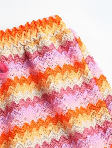 Image of ZAFUL Womens Beach Cover Up Pants Sexy Crochet Drawstring Elastic Boho Swimsuit Cover Up Long Pants Beach Wear
