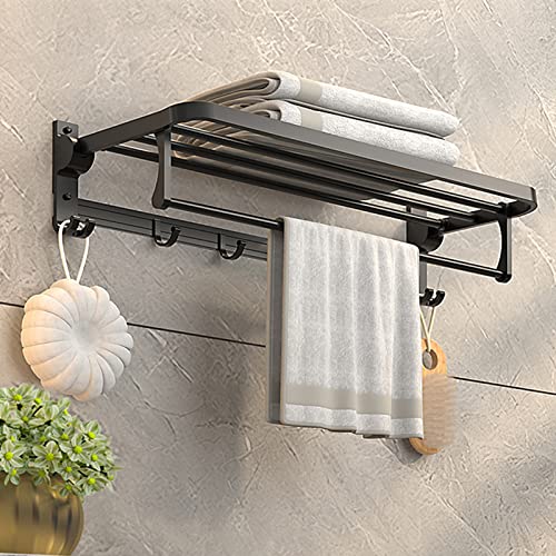 Porte-serviettes mural sans perçage noir mat pour éviter de trouer le carrelage - 4