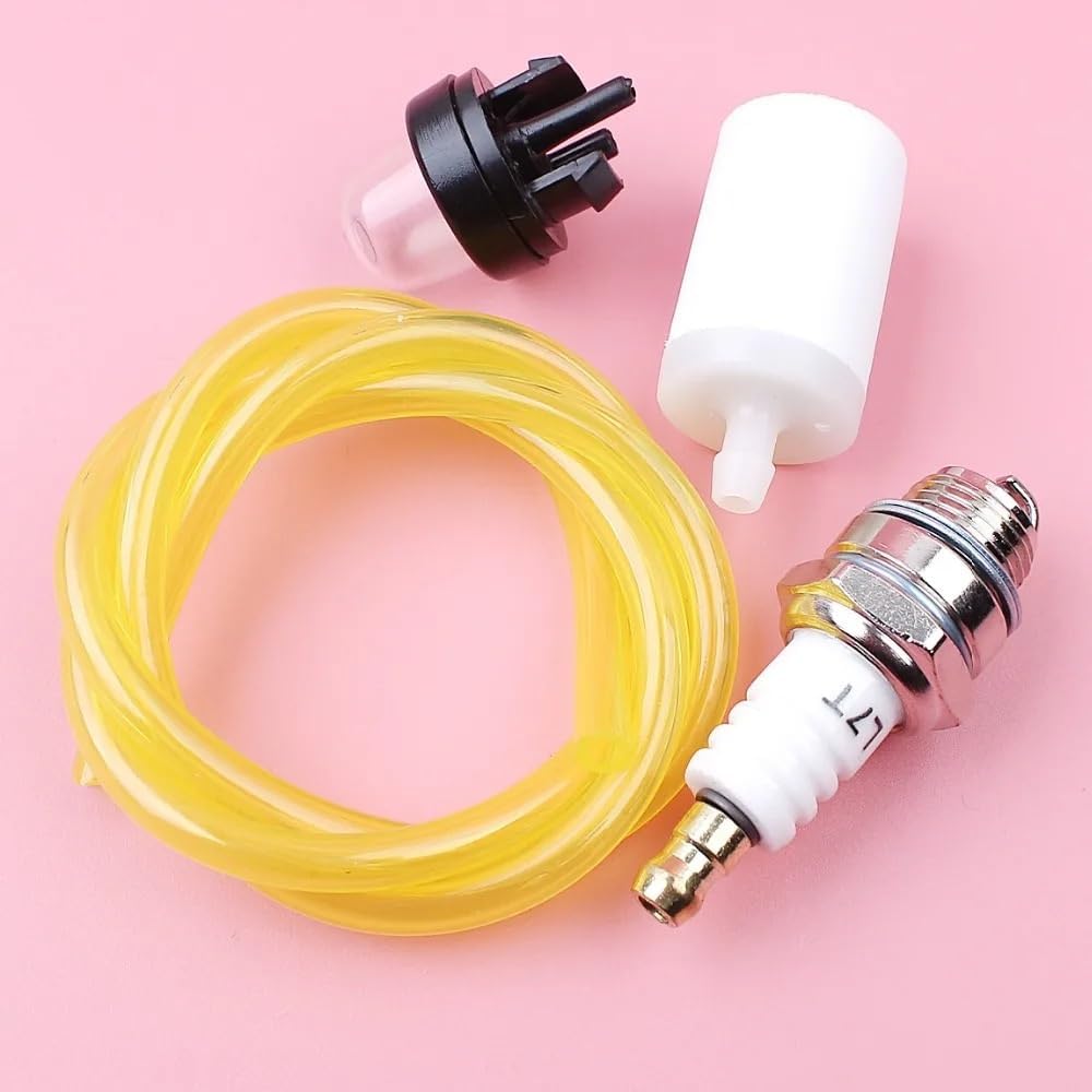 Filter Primer Bulb Spark Plug 3mm X5mm Line Hose Kit Fit for 2-Stroke Chainsaw Brushcutter Blower Parts