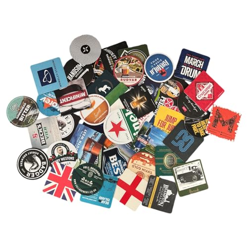 Collection de tapis de bière, 50 dessous de verre assortis pour pub britannique, souvenirs de bar