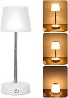 Abajur de Mesa LED Recarregável Touch Sem Fio | Luz Amarela Regulável| Luminária para Quarto, Criado-Mudo, Escritório, Leitura e Decoração Moderna
