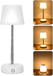 Abajur de Mesa LED Recarregável Touch Sem Fio | Luz Amarela Regulável| Luminária para Quarto, Criado-Mudo, Escritório, Leitura e Decoração Moderna