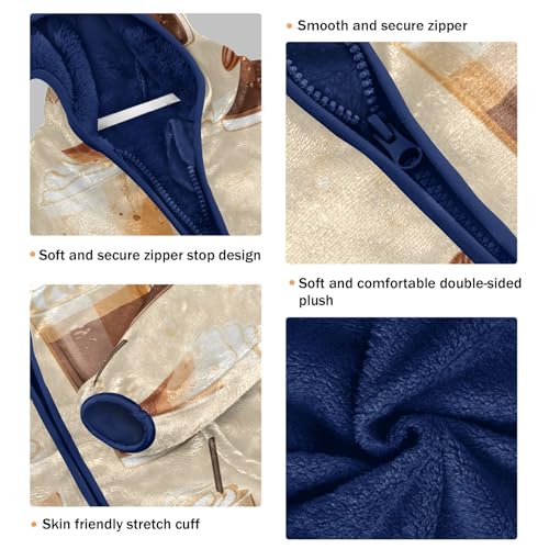 Iced Coffee Girls Fleece Jacket Girls Fall Jacket Girls Zip Up Hoodie Girls Sherpa Jacket 2-10T3